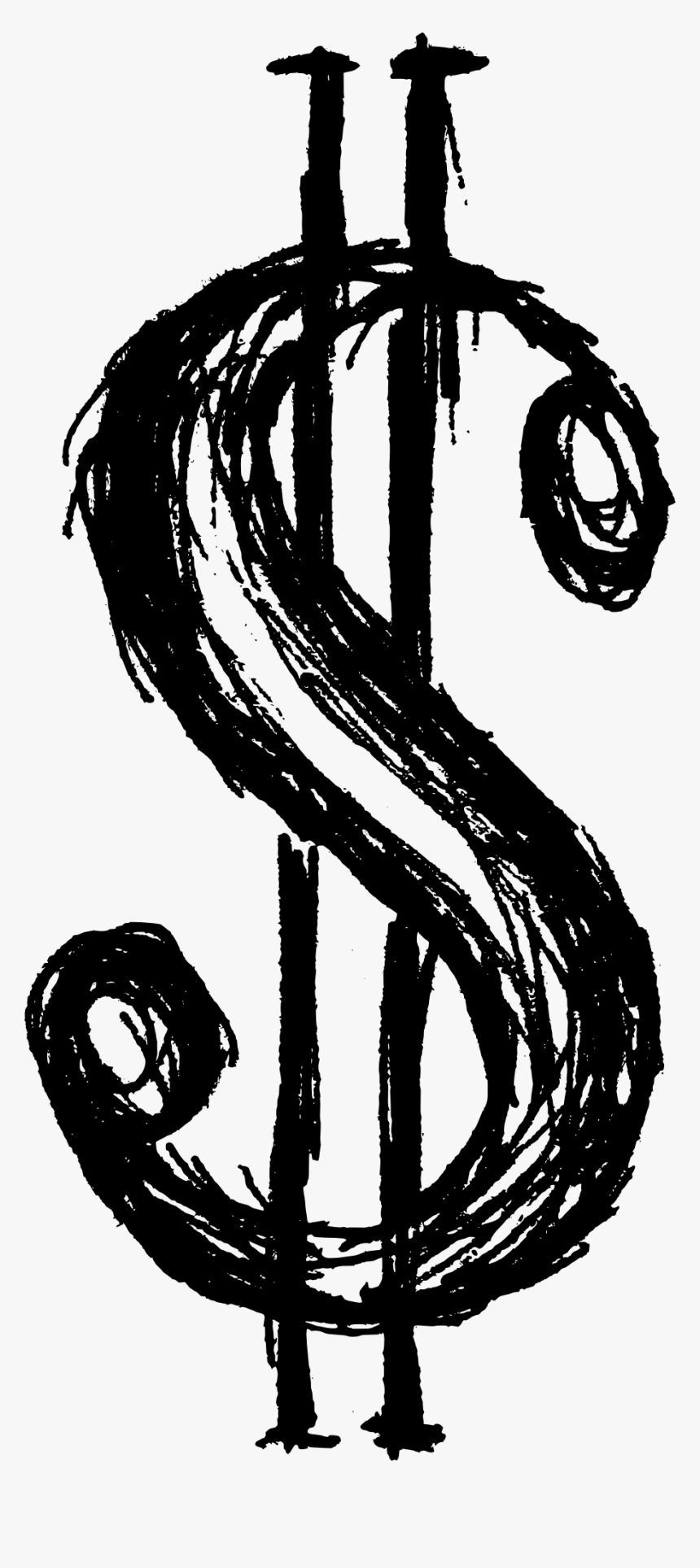 Dollar Png Transparent Images - Dollar Sign Drawing Png, Png Download