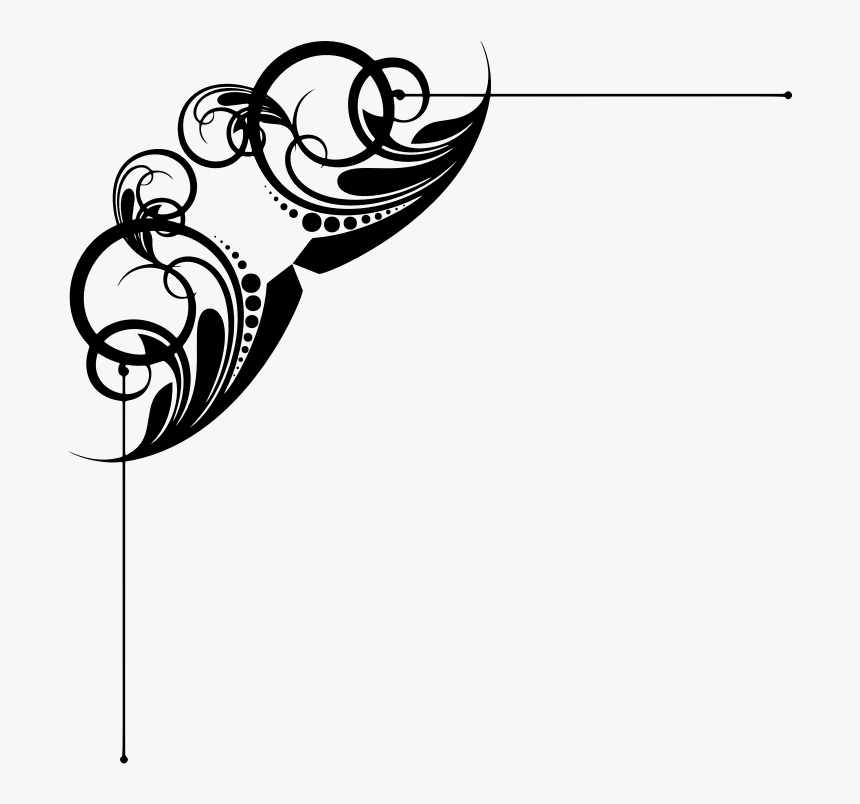 Transparent Corner Ornament Png - Corner Line Art Png, Png Download