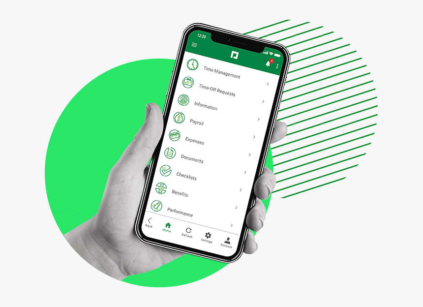 Hand On A Phone - Smartphone, HD Png Download