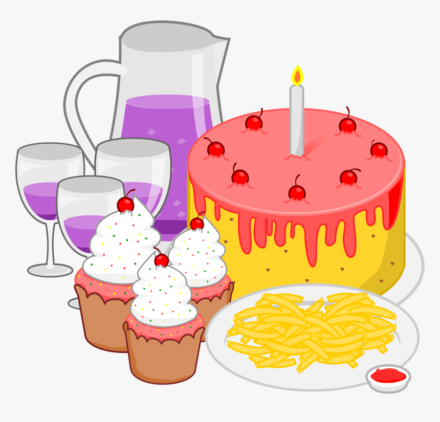 Birthday Party Food Clipart, HD Png Download