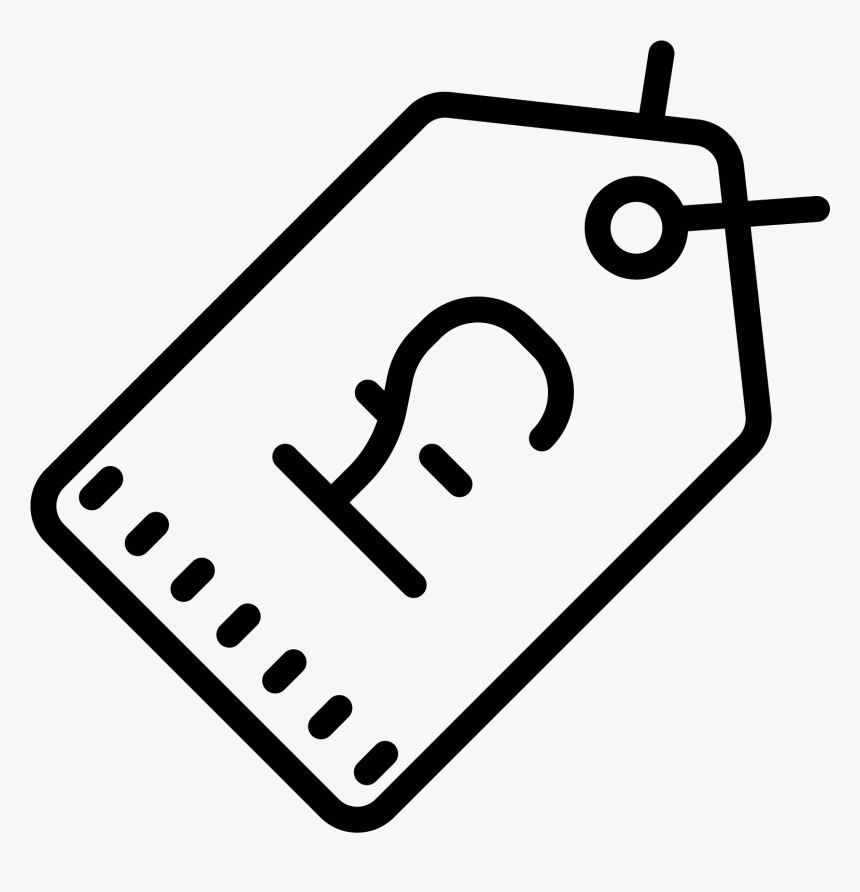 Przywieszka Z Cen Funtach Icon Free Download - Price Tag Black And White, HD Png Download