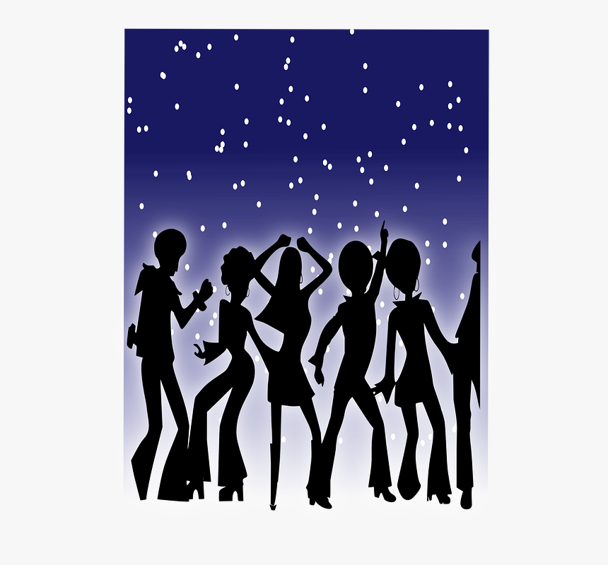 Crowd, Dancing, Disco, Party, Dance, Stars, Silhouette - 60 70 80 90 Music, HD Png Download
