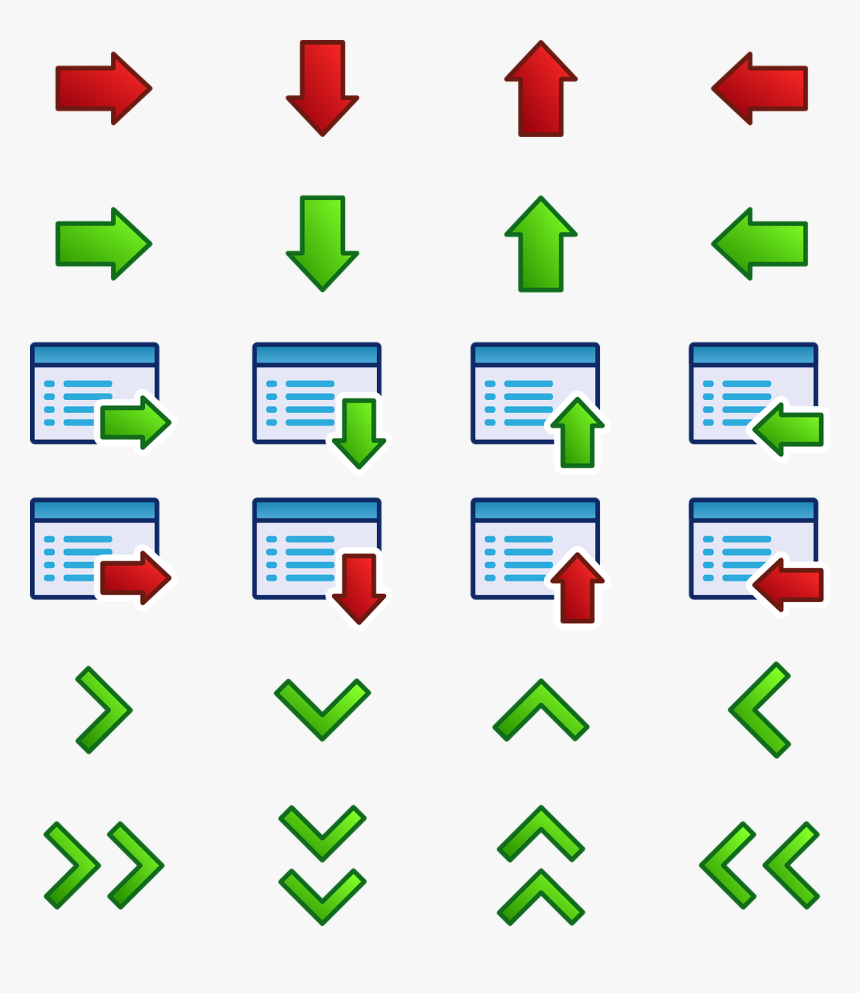 Arrow Icon Set Clipart - Arrow Up And Down Icon, HD Png Download