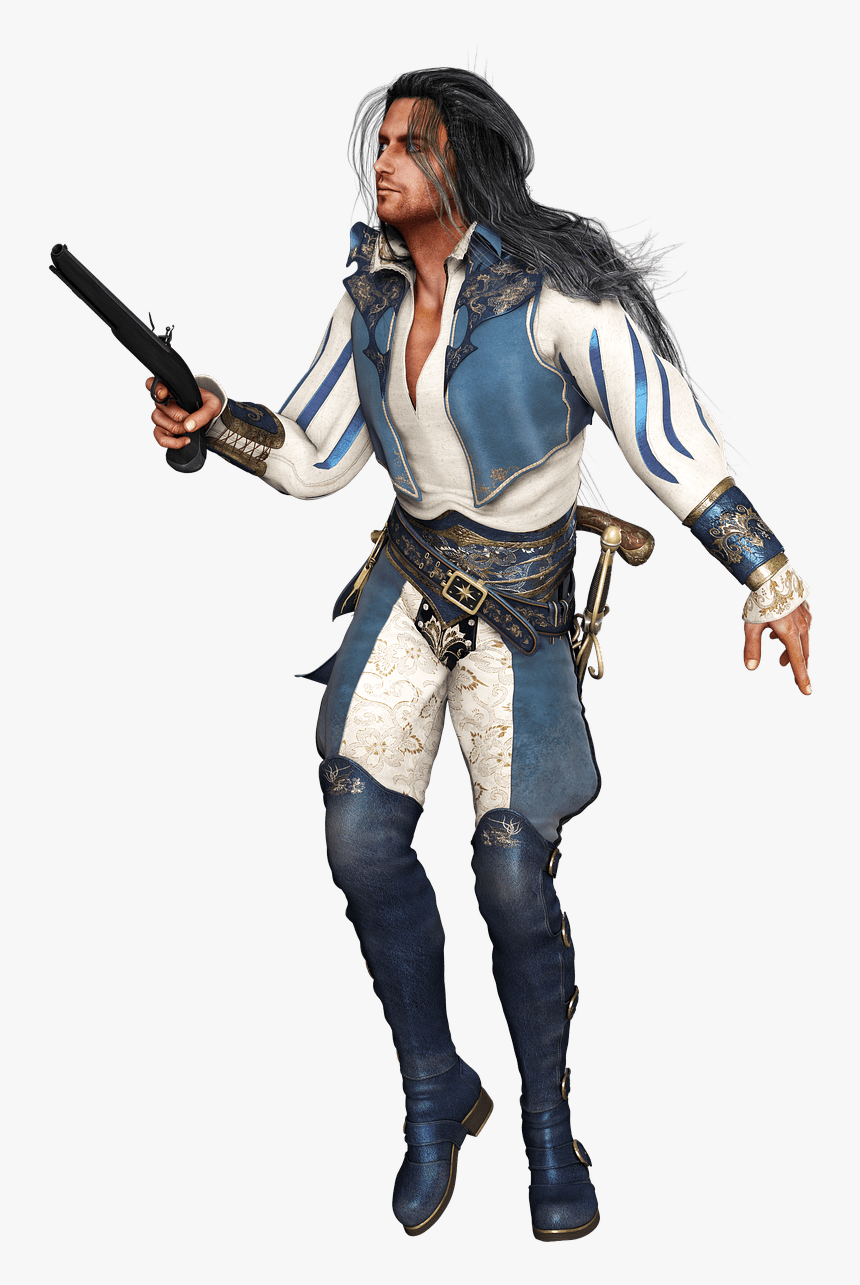 Man Musketier With Pistol Clip Arts - Medieval Clothes Transparent Background, HD Png Download