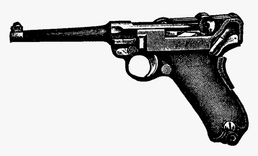 Gun Pistol Luger Digital Download - Gun Vintage Free Art, HD Png Download