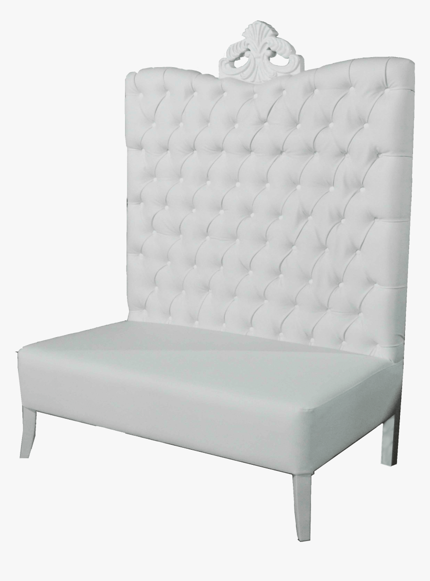 White High Back Couch, HD Png Download
