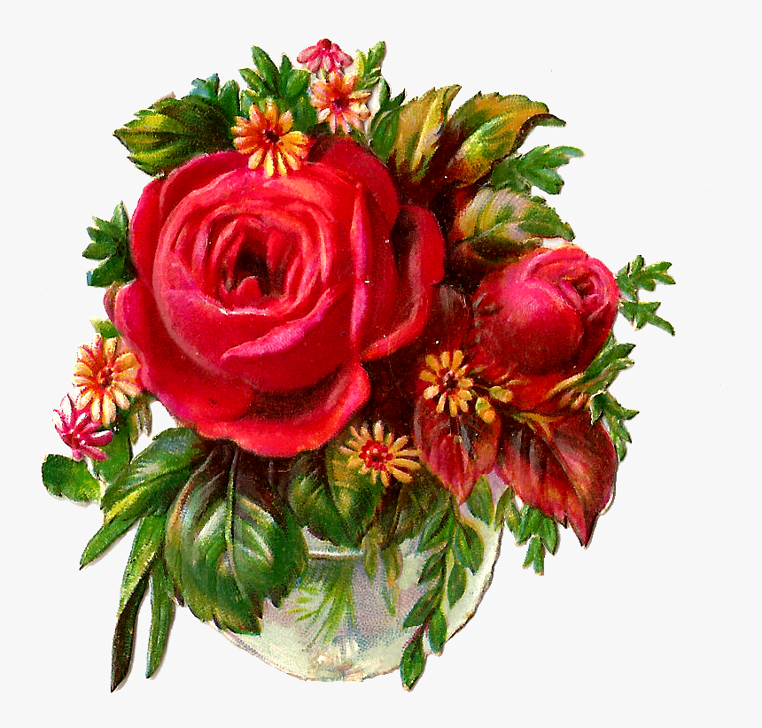 Red Rose Png Pic - Flower Bouquet Of Roses Clip Art, Transparent Png