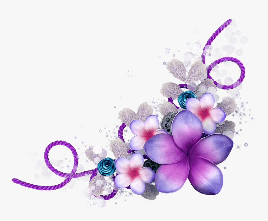 Clipart For Nature Pinecone - Border Purple Flowers Clipart, HD Png Download