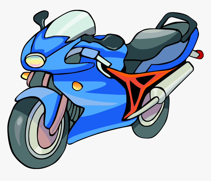 Motorcycle Clipart Colour - Motorcycle Clipart, HD Png Download