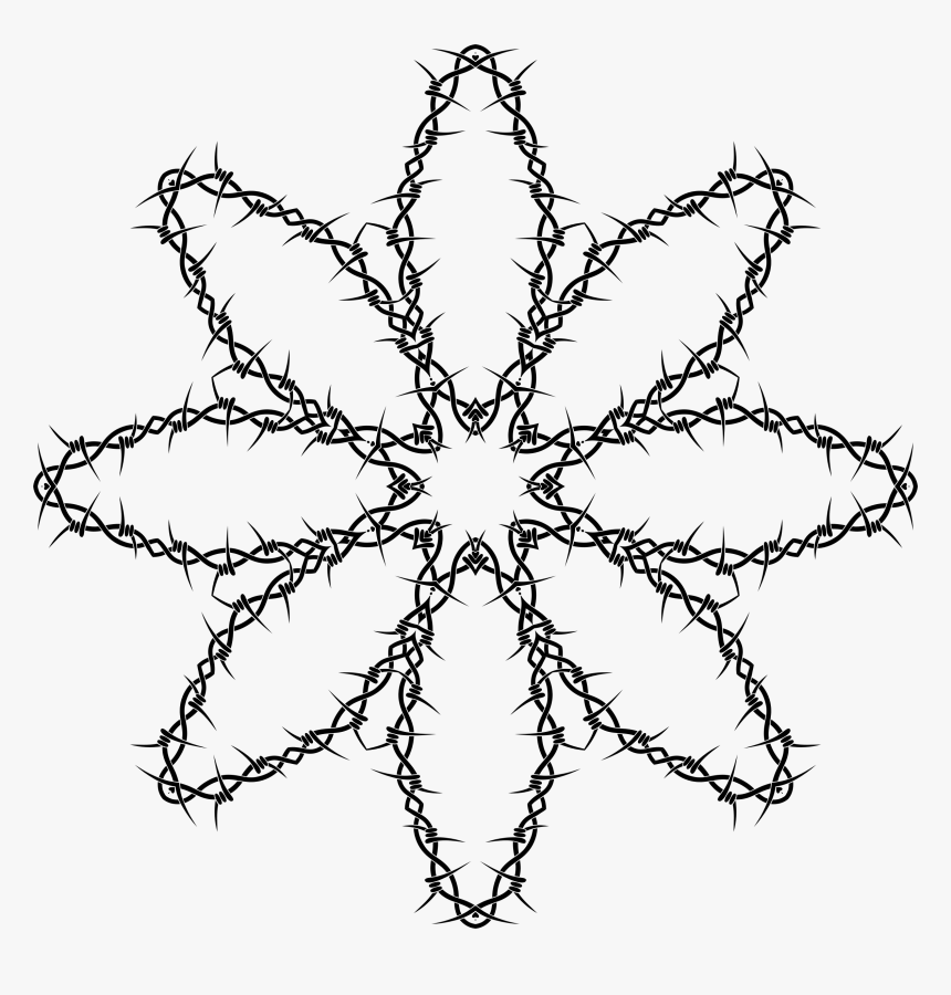 Barbed Wire Ornament Clip Arts - Flower Thick Outline, HD Png Download