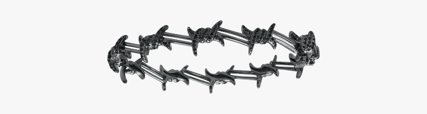 Barbed Wire Mix Gold And Black Diamonds Bangle For, HD Png Download