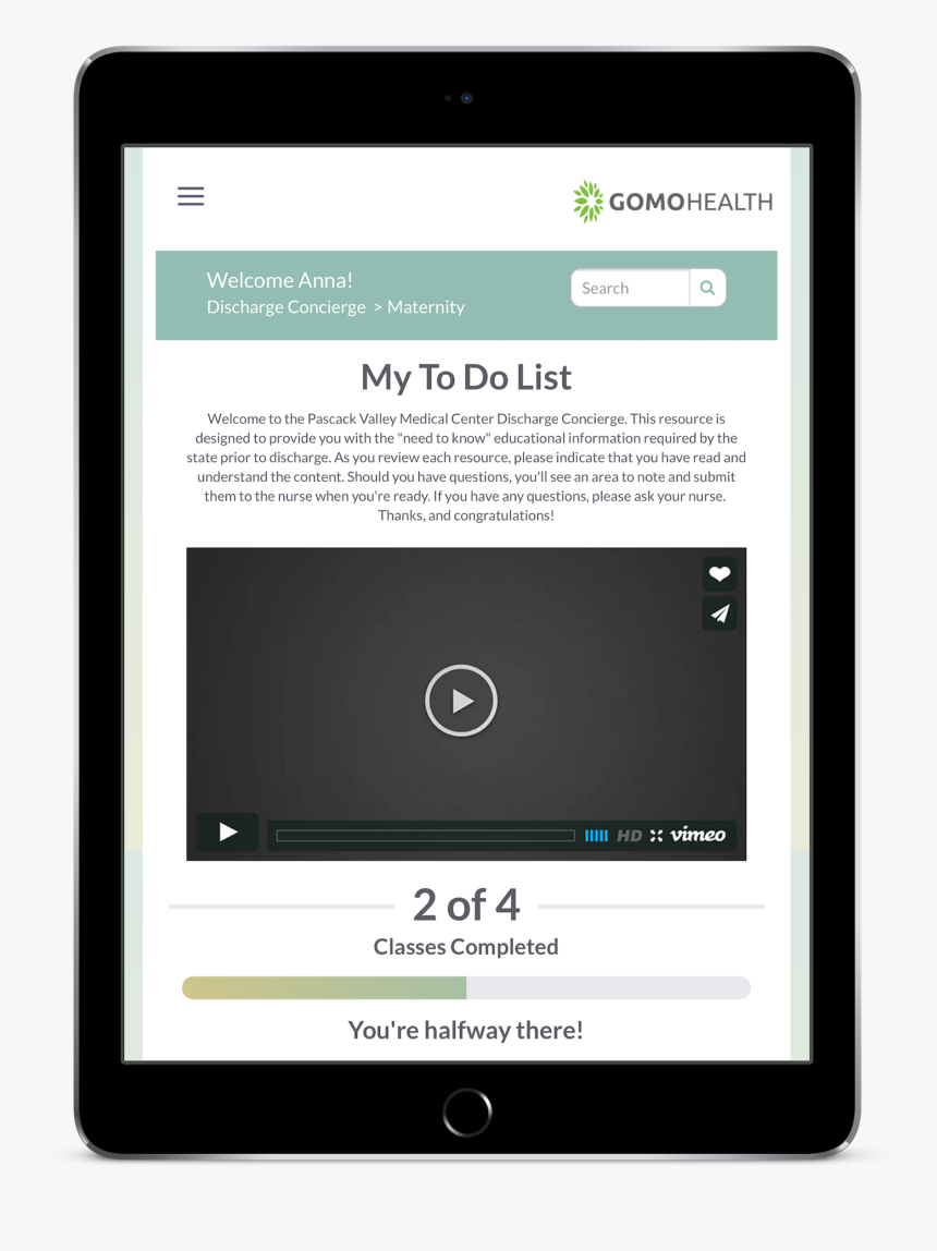 Discharge Concierge - Tablet Mockup Png, Transparent Png