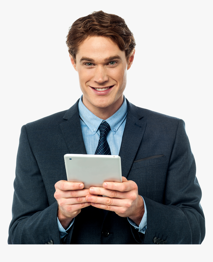 Man With Tablet Png, Transparent Png