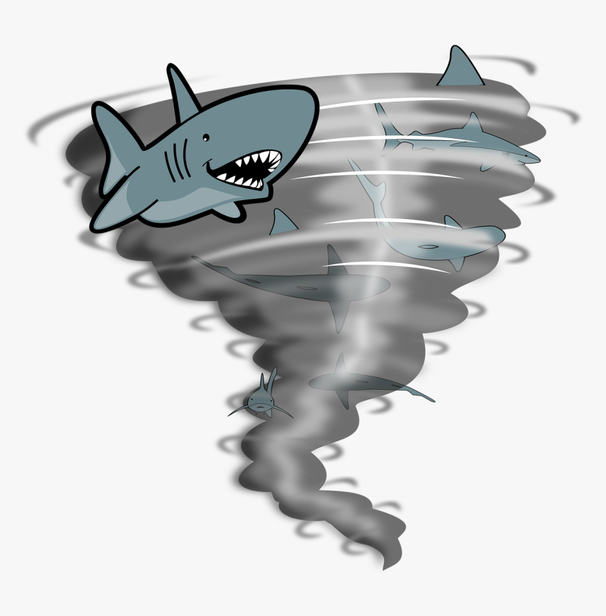 Tornado, Sharks, Weather, Storm, Fish, Rain, Dangerous - Tornado Silhouette, HD Png Download