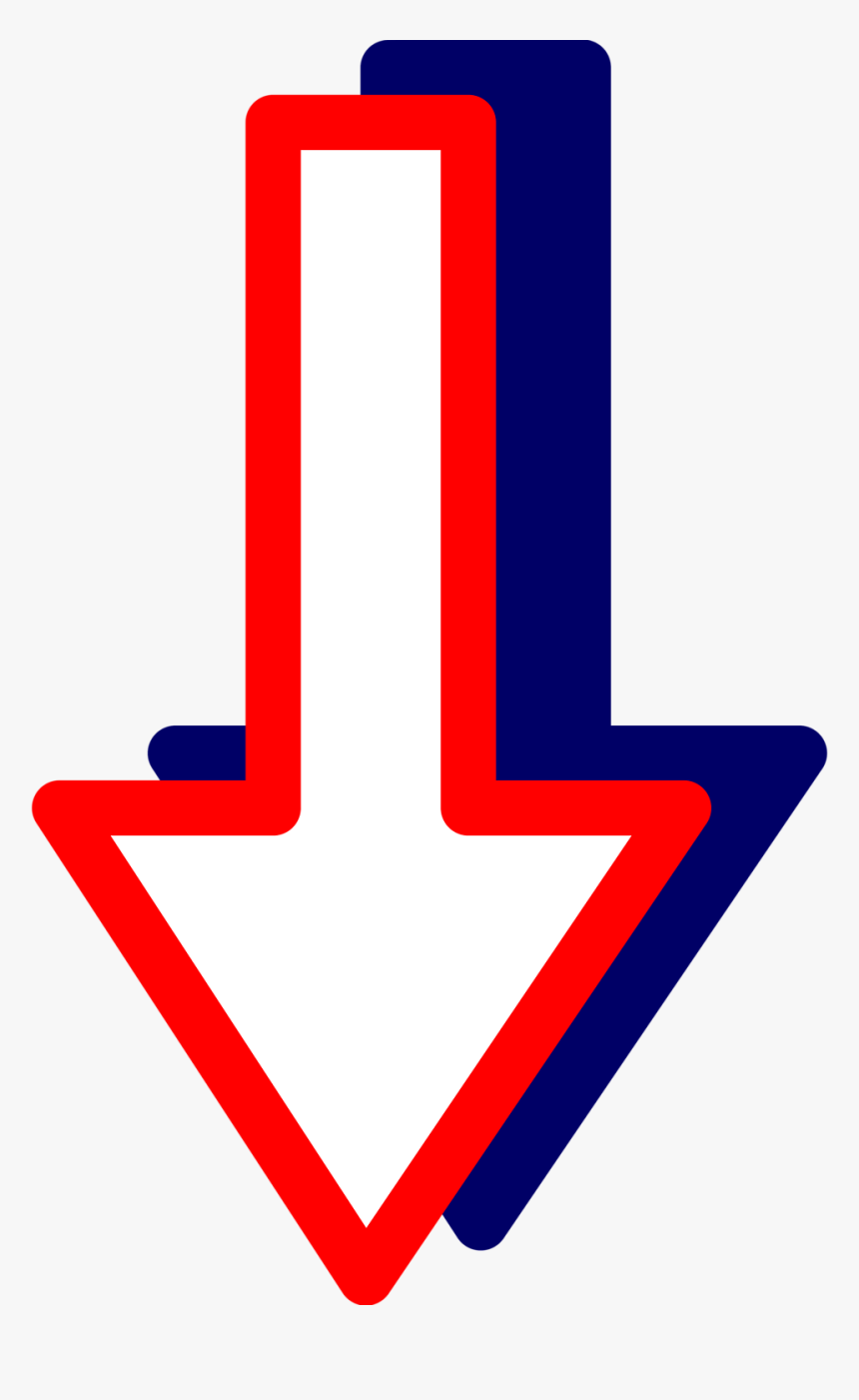 Down Arrow Clip Art Clipart - Red White And Blue Arrow, HD Png Download