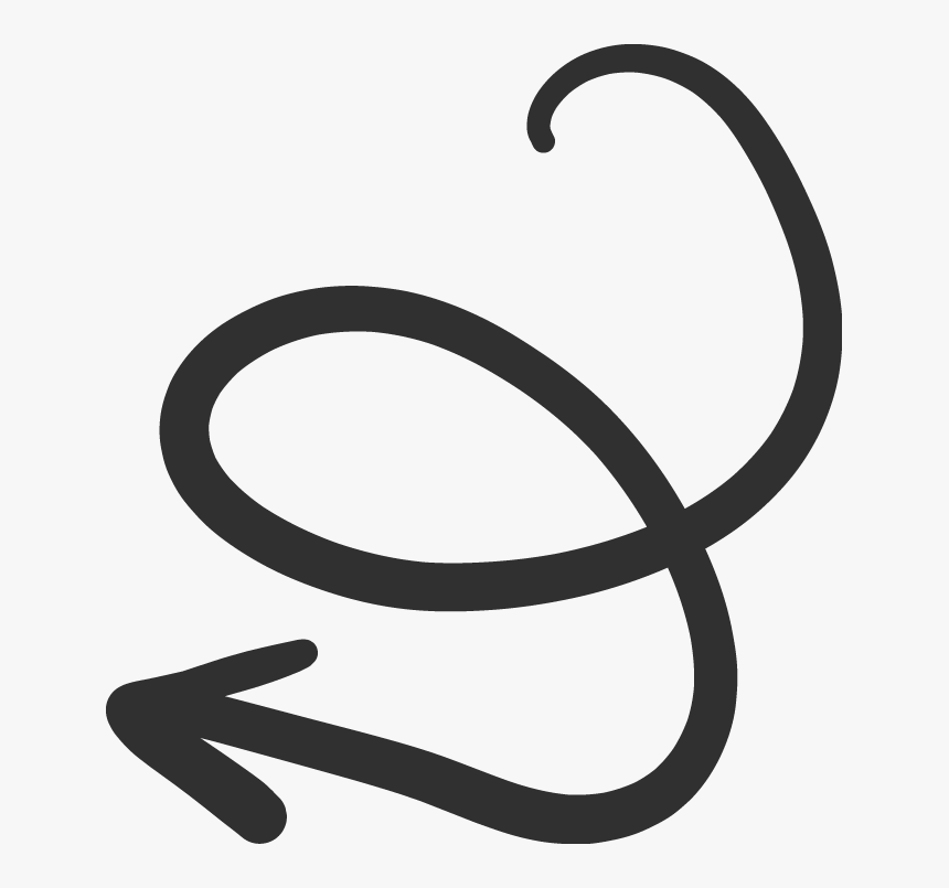 Down Arrow Twist Long Tail Doodle - Twisted Arrow, HD Png Download
