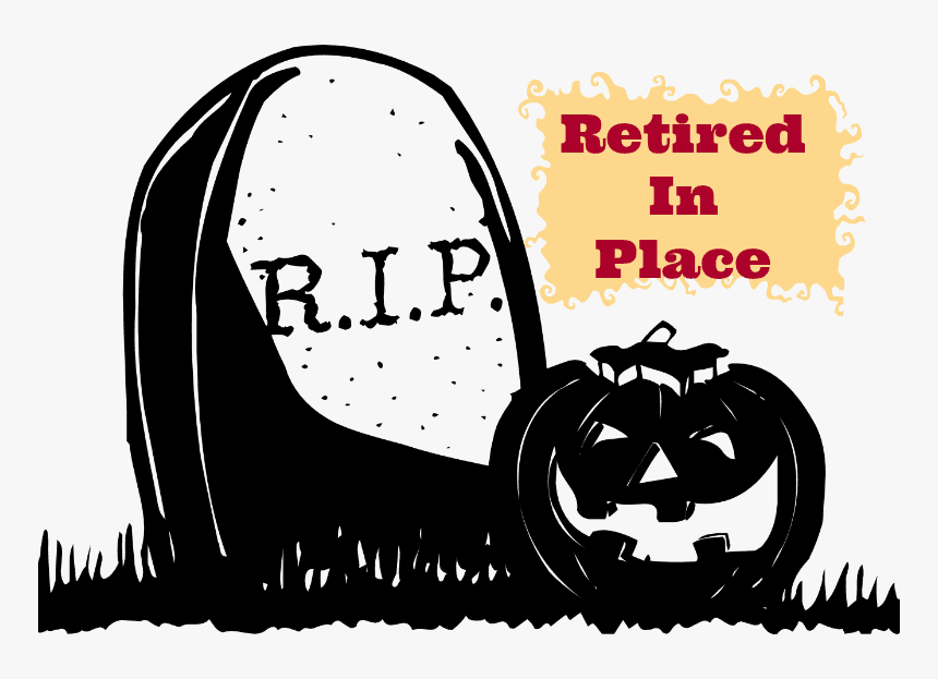 R - I - P - Retired In Place - Black Halloween Pumpkin Png, Transparent Png