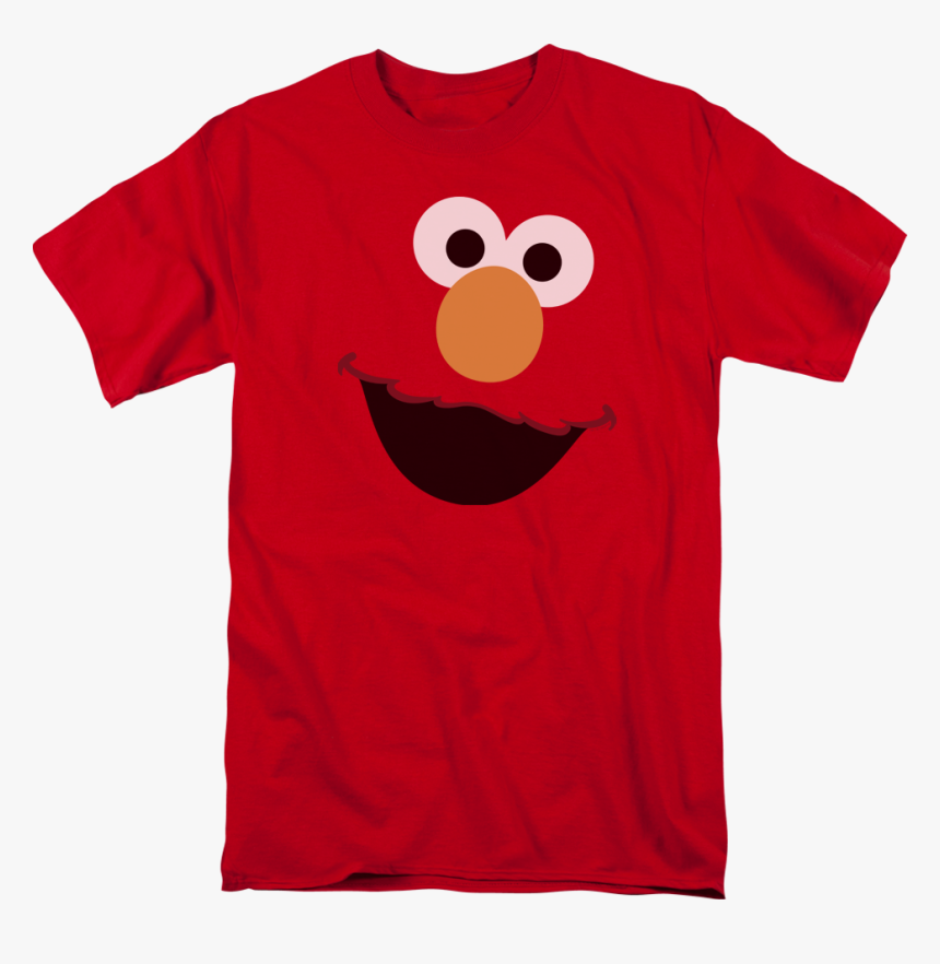 Big Elmo Face Sesame Street T-shirt - Sesame Street T Shirts, HD Png Download