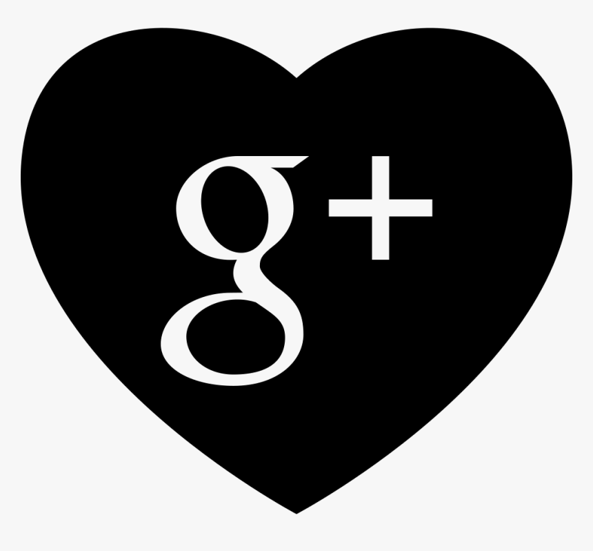 Heart With Google Plus Social Media Logo - Google Icons Png Transparent, Png Download