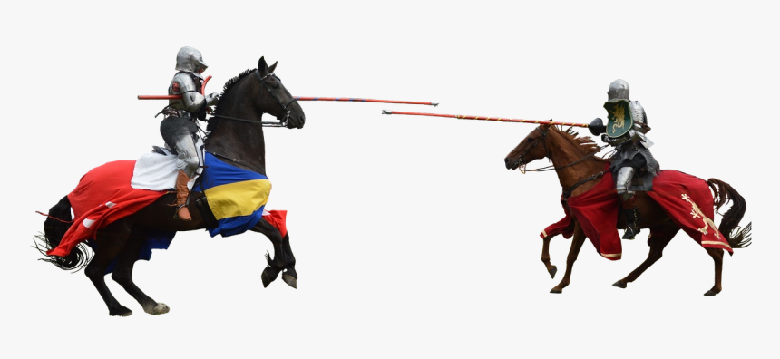 Knights Jousting Medieval Free Picture - Knight On Horse Jousting, HD Png Download
