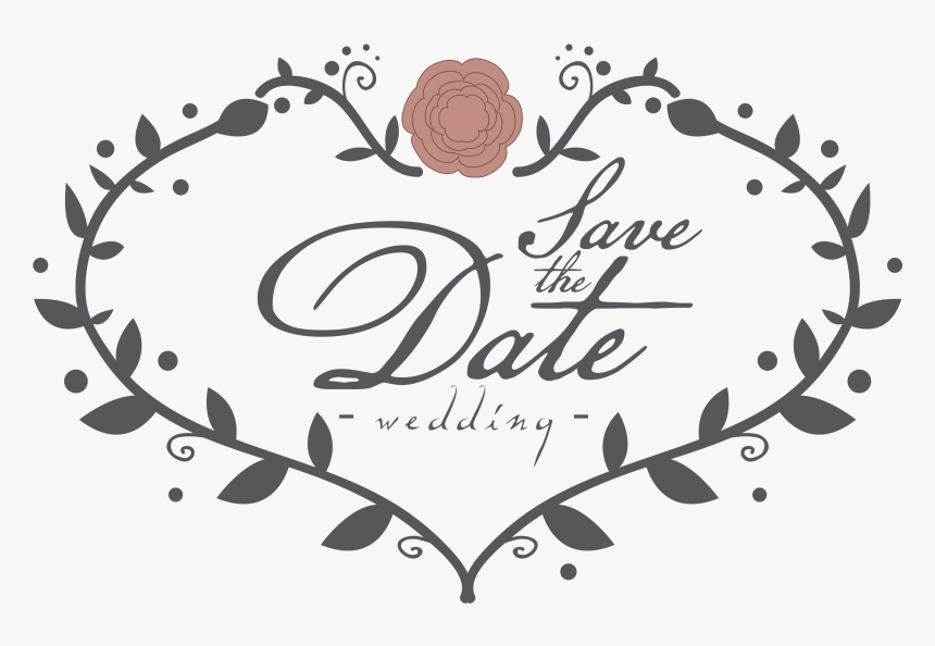 Heart Overlay Png -wedding Photo Overlay Text Elements - Save The Date Png Hd, Transparent Png