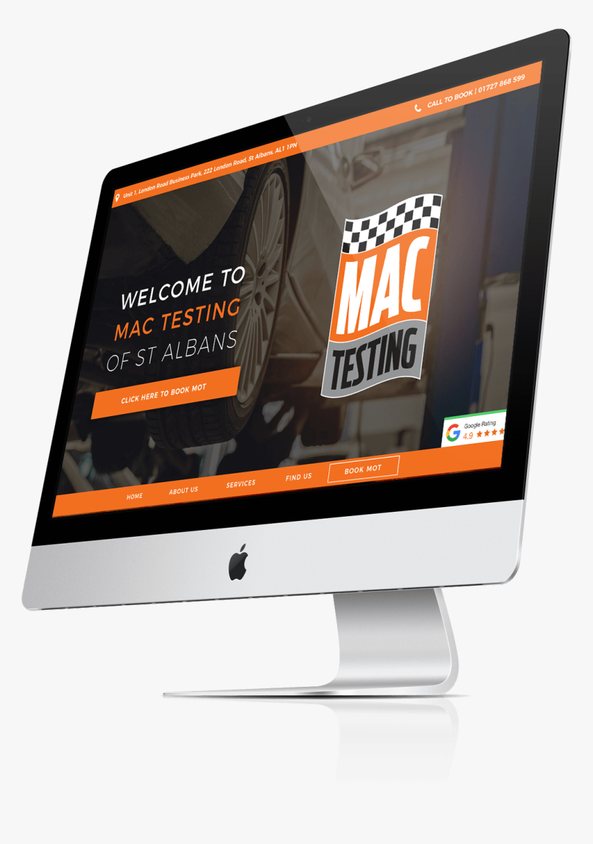 Imac Mock Up Of Mac Testing Of St Albans - Mac Mock Up, HD Png Download