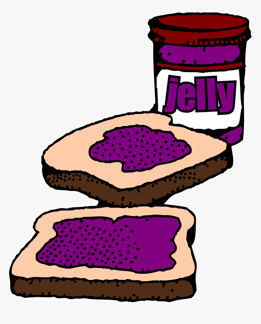 Colorized Peanut Butter And Jelly Sandwich Clip Arts - Jelly Clipart, HD Png Download