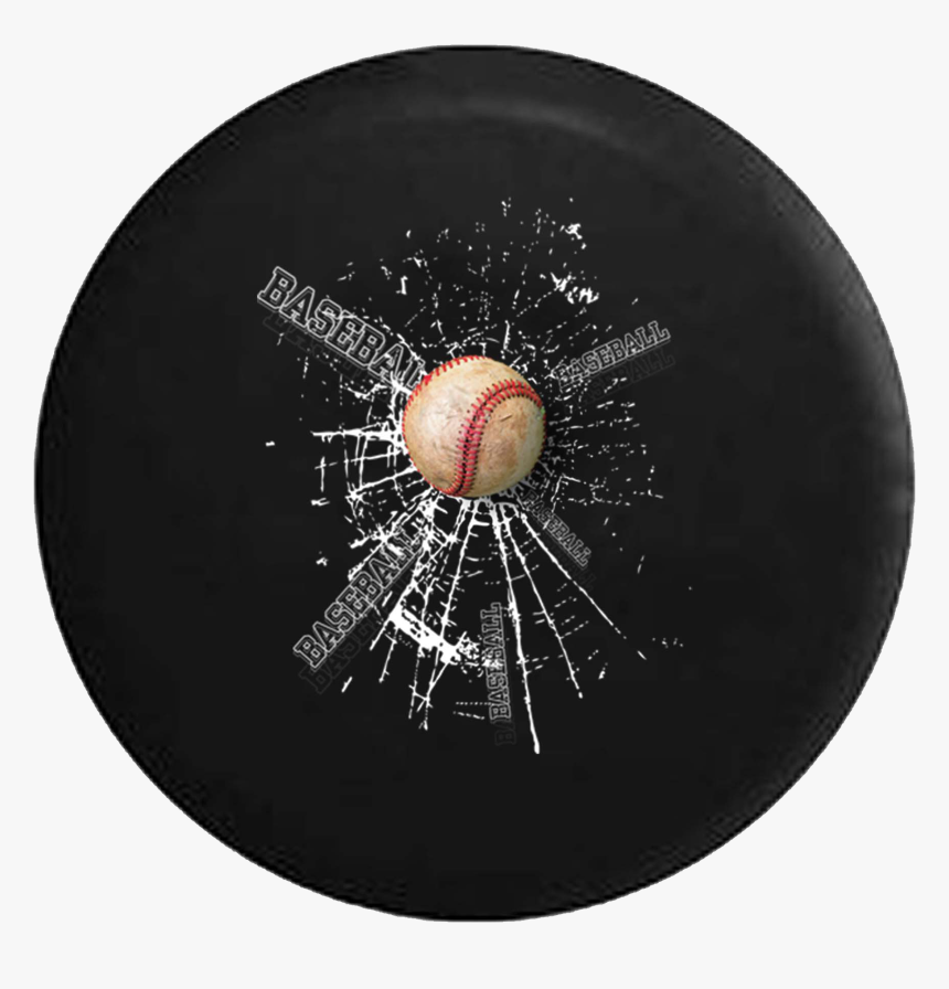 Baseball Broken Glass Shattered Jeep Camper Spare Tire - Circle, HD Png Download