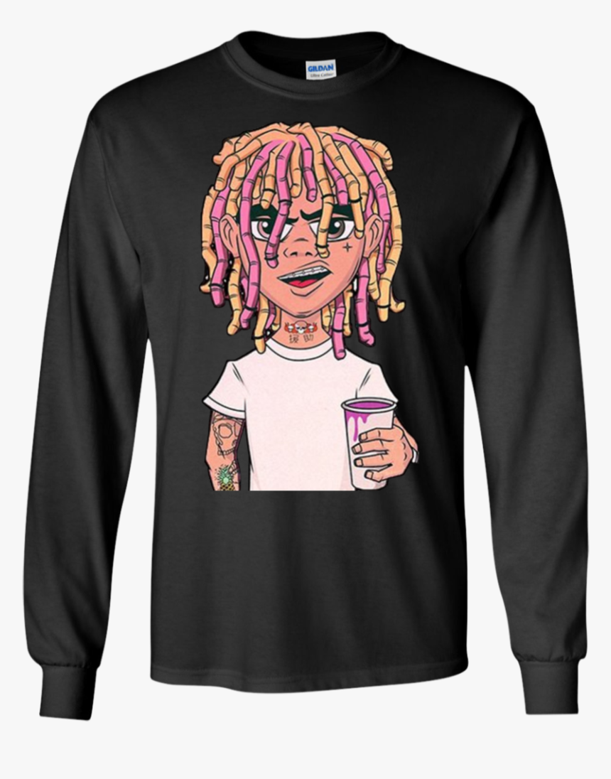 Lil Pump Ls Shirt/hoodie/sweatshirt Ls T Shirt Black - T-shirt, HD Png Download