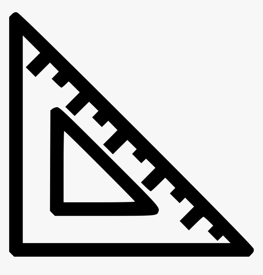 Design Rule Shape Triangle Geometry Maths Tool Comments - Triangle Ruler Black And White, HD Png Download