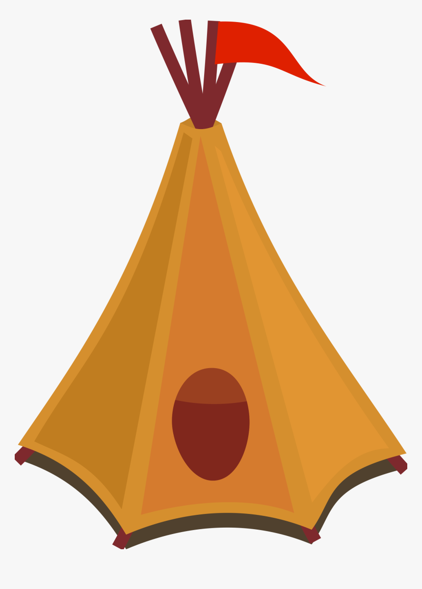 Cartoon Tipi / Tent With Red Flag Clip Arts - Cartoon Tent, HD Png Download