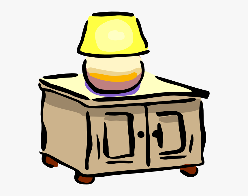 Dresser With Lamp Svg Clip Arts - Cabinet Clipart, HD Png Download