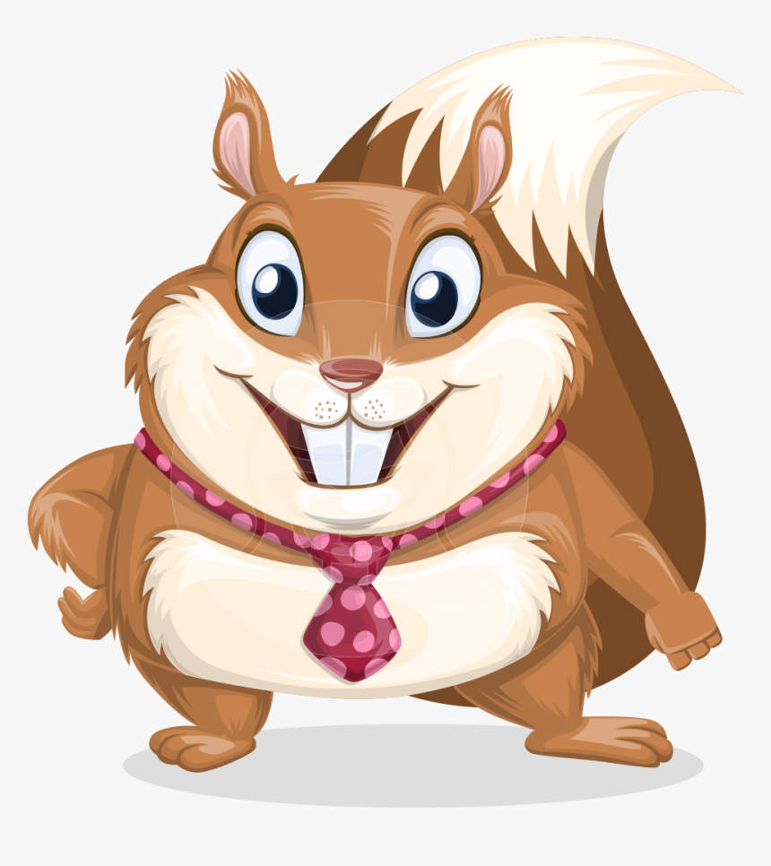 Squirrel With A Tie Cartoon Vector Character Aka Antonio - Cartoon, HD Png Download