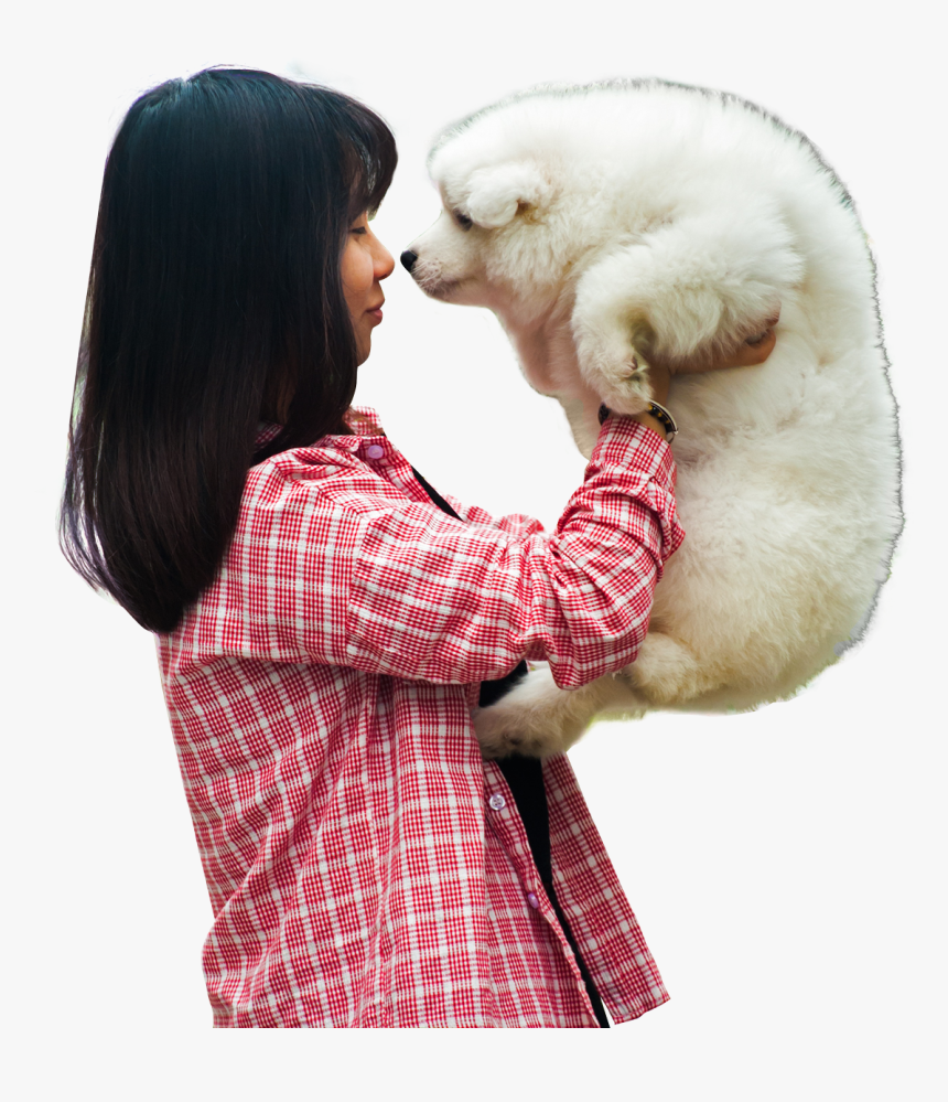 Woman Playing With A Puppy Dog Png Image - Woman And Dog Png, Transparent Png