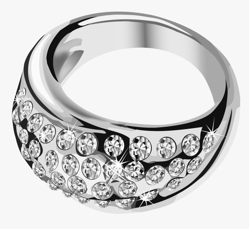 Silver Ring With Diamond - Engagement Rings Png, Transparent Png