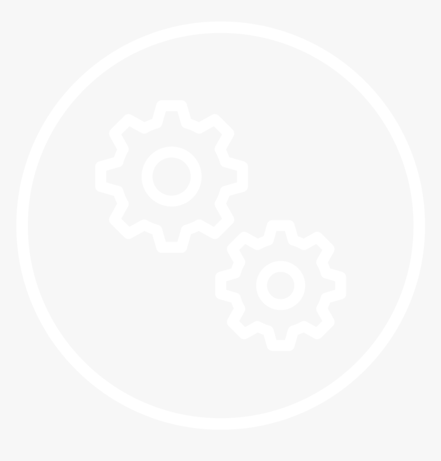 White Circle Gears-01 - Gears In Black Circle Png Transparent, Png Download