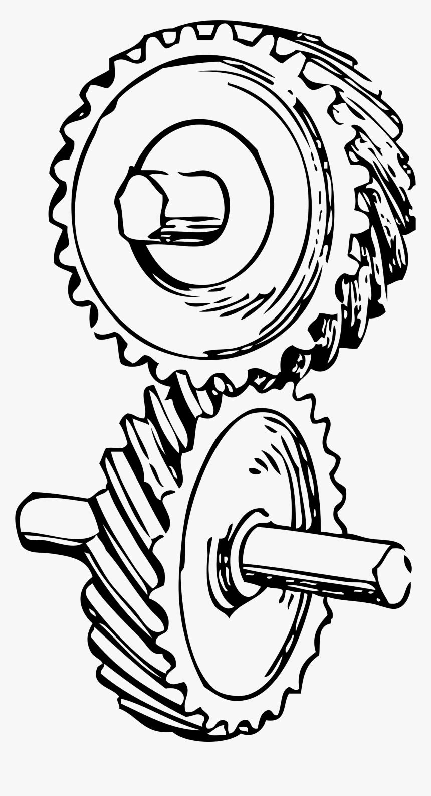 Skew Gear Clip Arts - Mechanical Engineering Line Art, HD Png Download