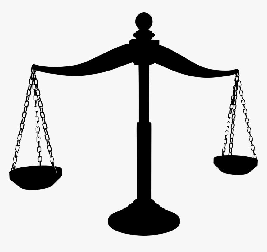 Brass Scales Of Justice Silhouette - Justice Scale Clipart, HD Png Download