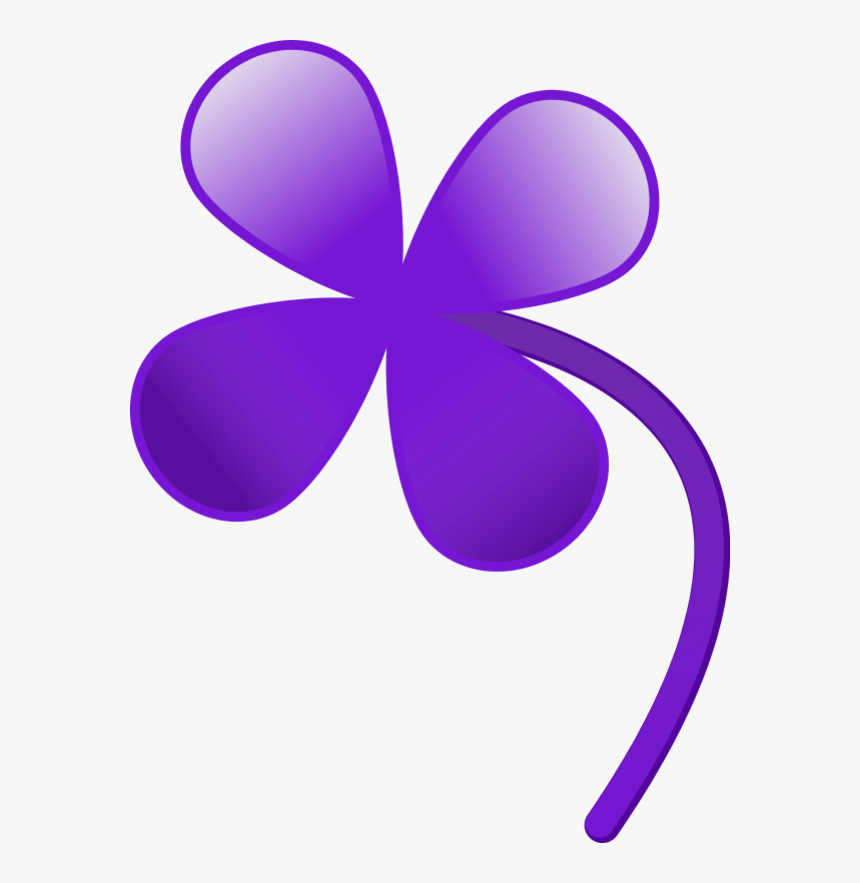 Transparent Clovers Png - Purple Four Leaf Clover, Png Download