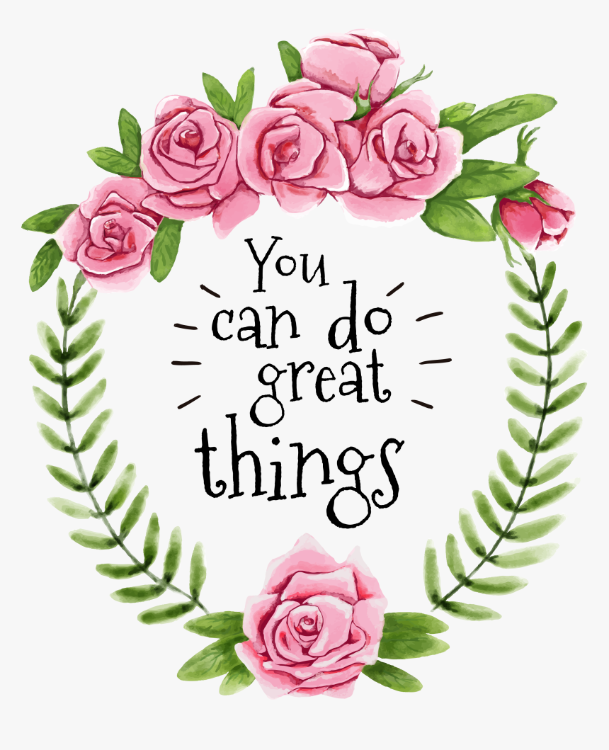 Pink Flower Leaf Garden Tree Handmade Roses Clipart - Vector Flower Crown Png, Transparent Png