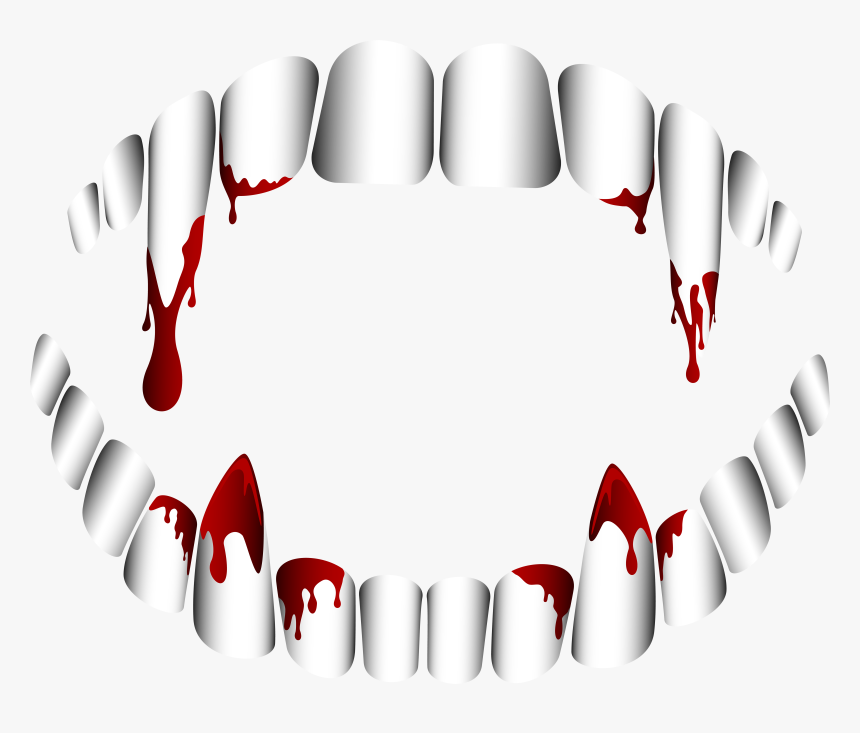 Vampire Fang Tooth Clip Art - Transparent Background Vampire Teeth Png, Png Download