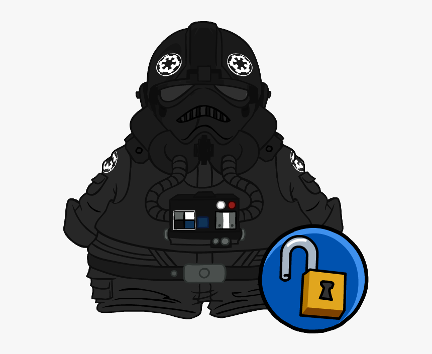 Club Penguin Star Wars Clipart , Png Download - Tie Fighter Pilot Cartoon, Transparent Png