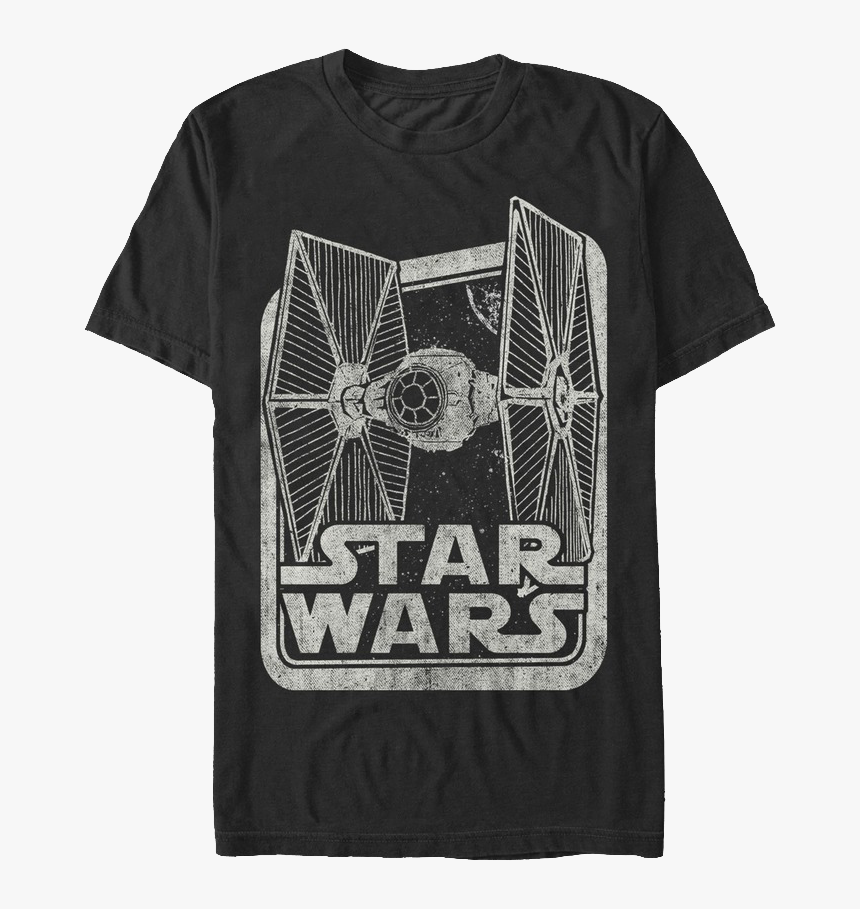 Black And White Tie Fighter Star Wars T-shirt - Star Wars, HD Png Download