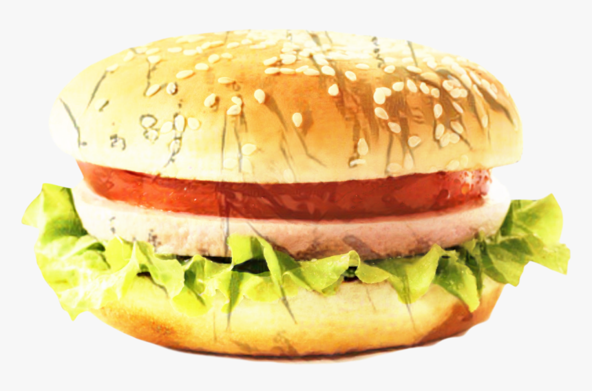 Hamburger Cheeseburger Bun Food Sandwich - Hamburger, HD Png Download