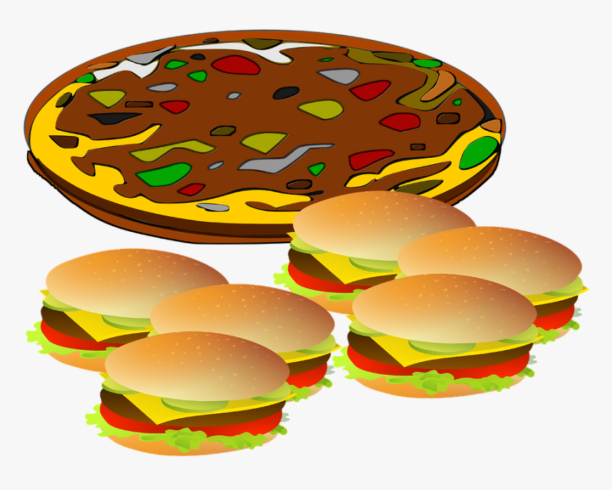 Pizza Hamburger Food - Hamburger And Pizza Clipart, HD Png Download