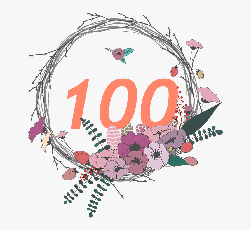 One Hundred Days, Congratulations, Card, Flowers - Border Bunga Lingkaran Png, Transparent Png
