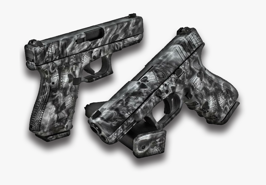 Reaper Black Glock Pistol - Black And Grey Hydro Dip, HD Png Download