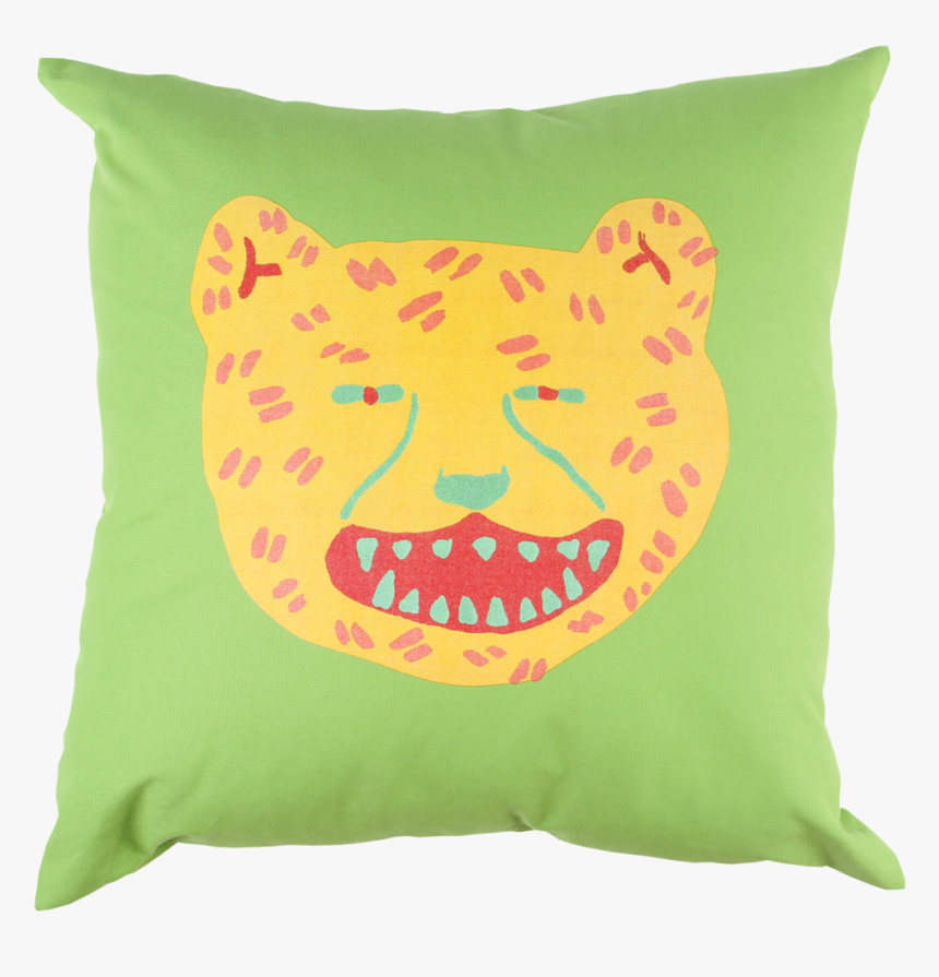 Green Cheetah Pillow - Orange Pillow Png, Transparent Png