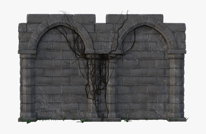Brick, Wall, Vines, Stone, Masonry, Structure - Vines Stone Brick, HD Png Download
