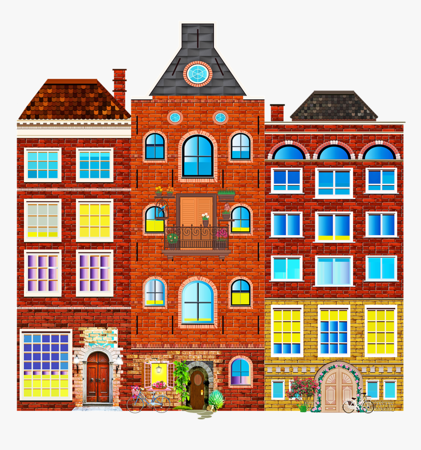 Town Buildings, Old Brick Building, City, Brick, Wall - Building, HD Png Download